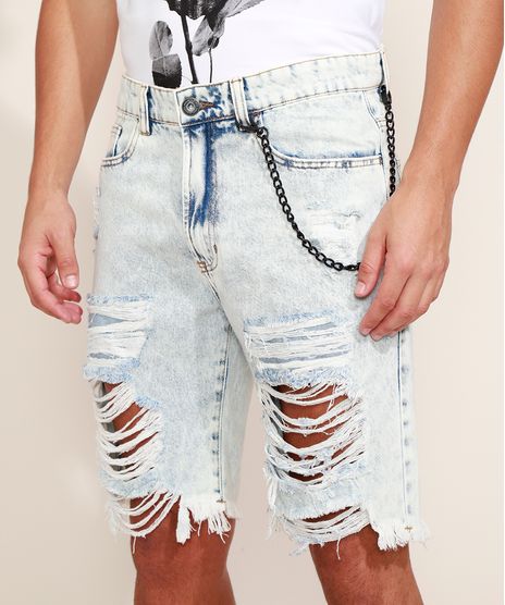 Bermuda-Jeans-Masculina-Slim-Destroyed-com-Corrente-Azul-Claro-9970613-Azul_Claro_1