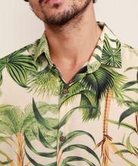 Camisa-Masculina-Estampada-de-Folhagem-Manga-Curta-Bege-9968737-Bege_4