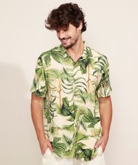 Camisa-Masculina-Estampada-de-Folhagem-Manga-Curta-Bege-9968737-Bege_6