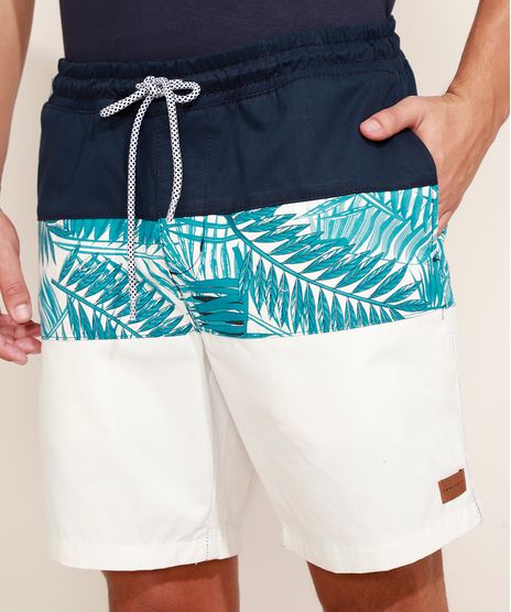 Bermuda-de-Sarja-Masculina-Relaxed-com-Recortes--Azul-Marinho-9967047-Azul_Marinho_1