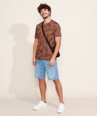 Camiseta-Masculina-Estampada-de-Folhas-Manga-Curta-Gola-Careca-Marrom-9969449-Marrom_3