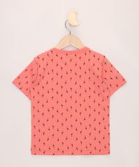 Camiseta-Infantil-Estampada-Mini-Print-de-Flamingos-com-Bolso-Manga-Curta-Coral-9970010-Coral_2
