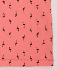 Camiseta-Infantil-Estampada-Mini-Print-de-Flamingos-com-Bolso-Manga-Curta-Coral-9970010-Coral_4