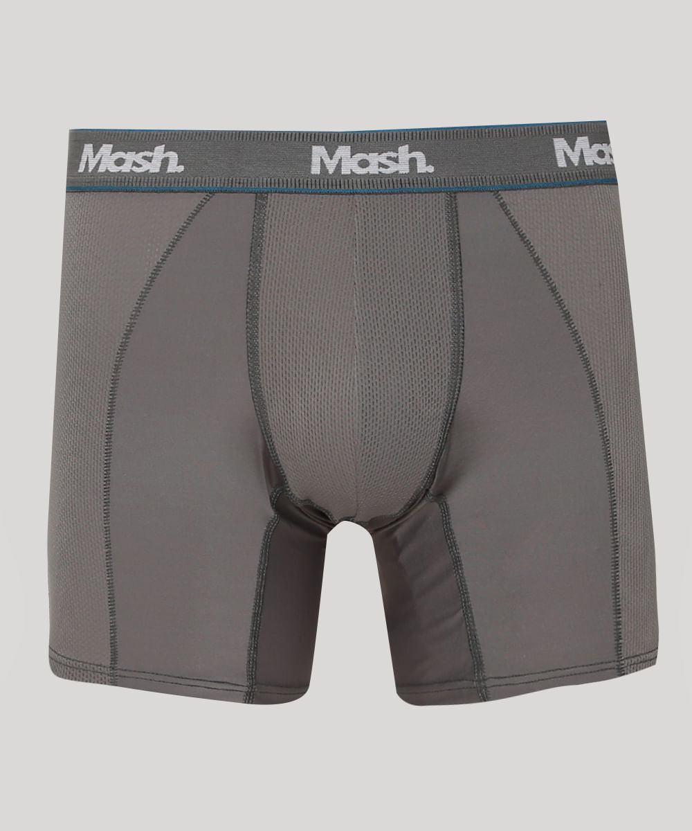 Cueca Masculina Mash Boxer Longa Esportiva Chumbo