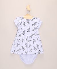 Vestido-Infantil-Texturizado-Estampado-de-Zebra-com-Babado-Manga-Curta---Calcinha-Branco-9966790-Branco_1
