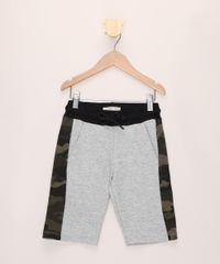 Bermuda-de-Moletom-Infantil-com-Recorte-Camuflado-e-Bolsos-Cinza-Mescla-9965769-Cinza_Mescla_1