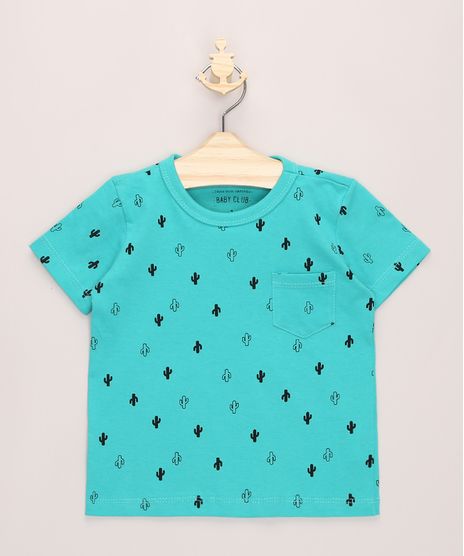 Camiseta-Infantil-Estampada-Mini-Print-de-Cactos-com-Bolso-Manga-Curta-Verde-Agua-9965798-Verde_Agua_1