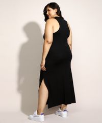 Vestido-Feminino-Plus-Size-Basico-Midi-com-Fenda-Decote-Nadador-Preto-9976208-Preto_2