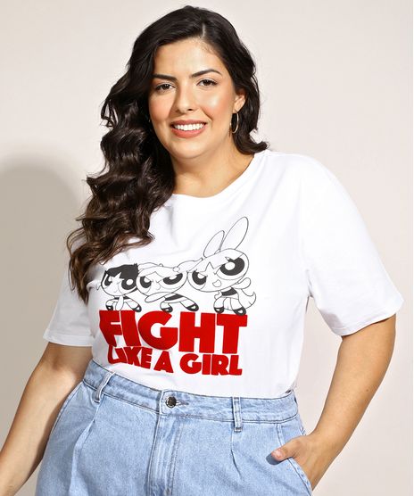 Blusa-Feminina-Plus-Size-As-Meninas-Superpoderosas-Flocada-Manga-Curta-Decote-Redondo-Branca-9971365-Branco_1