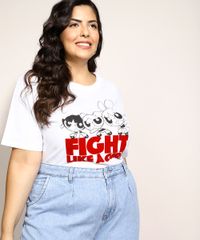Blusa-Feminina-Plus-Size-As-Meninas-Superpoderosas-Flocada-Manga-Curta-Decote-Redondo-Branca-9971365-Branco_5
