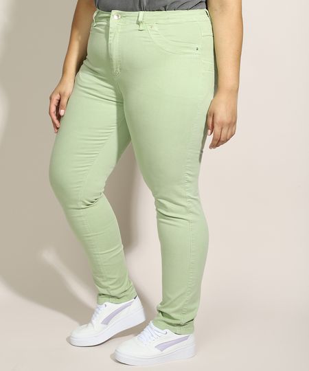 Calca-de-Sarja-Feminina-Plus-Size-Sawary-Skinny-Cintura-Alta-Verde-Claro-9976414-Verde_Claro_1 Calca-de-Sarja-Feminina-Plus-Size-Sawary-Skinny-Cintura-Alta-Verde-Claro-9976414-Verde_Claro_1