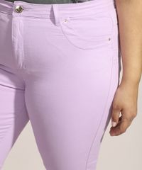 Calca-de-Sarja-Feminina-Plus-Size-Sawary-Skinny-Cintura-Alta-Lilas-9976415-Lilas_4