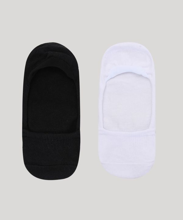 Kit de 2 Meias Femininas Invisíveis Multicor Único