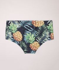 Sunga-Masculina-Tradicional-Estampada-de-Abacaxis-com-Protecao-UV50--Preta-9969277-Preto_2