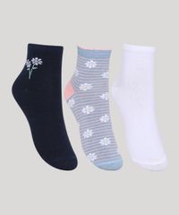 Kit-de-3-Meias-Femininas-Cano-Medio-Estampada-Margaridas-Multicor-9971345-Multicor_1