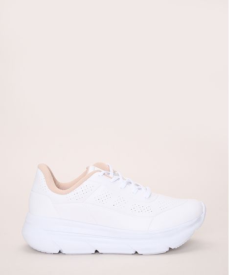 tenis branco solado alto