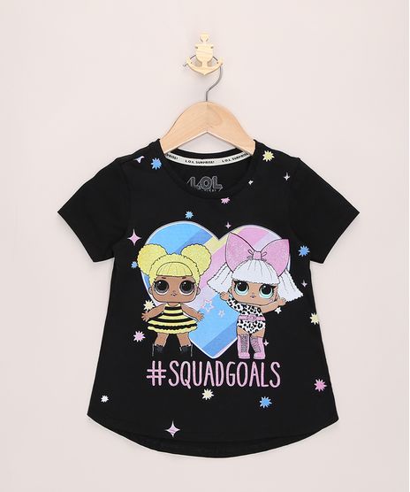 Blusa-Infantil-Ampla-LOL-Surprise-Queen-B-e-Diva-com-Glitter-Manga-Curta-Preta-9966337-Preto_1