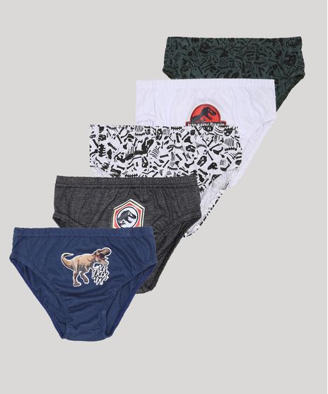 Kit-de-5-Cuecas-Infantis-Slip-Jurassic-Park-Multicor-9967753-Multicor_1