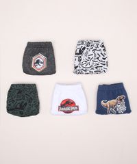 Kit-de-5-Cuecas-Infantis-Slip-Jurassic-Park-Multicor-9967753-Multicor_5