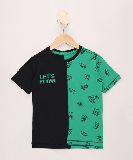 Camiseta-Infantil--Let-s-Play---com-Recorte-de-Video-Game-Manga-Curta-Preta-9967971-Preto_1