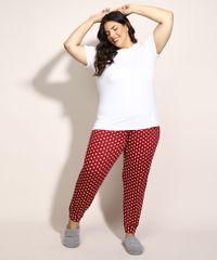 Pijama-Feminino-Plus-Size-com-Estampa-de-Coracoes-Manga-Curta-Vermelho-Escuro-9971251-Vermelho_Escuro_3