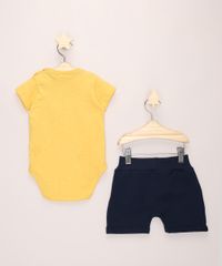 Conjunto-Infantil-de-Body-Dinossauro-Manga-Curta-Amarelo---Short-de-Moletom-Azul-Marinho-9974757-Azul_Marinho_3