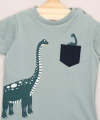 Conjunto-Infantil-de-Body-Dinossauro-Manga-Curta-Verde-Militar---Short-de-Moletom-Azul-Marinho-9974758-Azul_Marinho_2