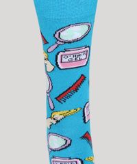 Meia-Masculina-Cano-Alto-Divertida-Johnny-Bravo-Azul-9970152-Azul_3