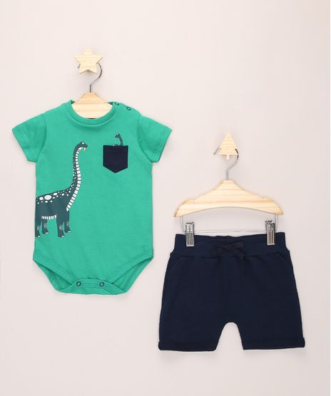 Conjunto-Infantil-de-Body-Dinossauro-Manga-Curta-Verde---Short-de-Moletom-Azul-Marinho-9974756-Azul_Marinho_1