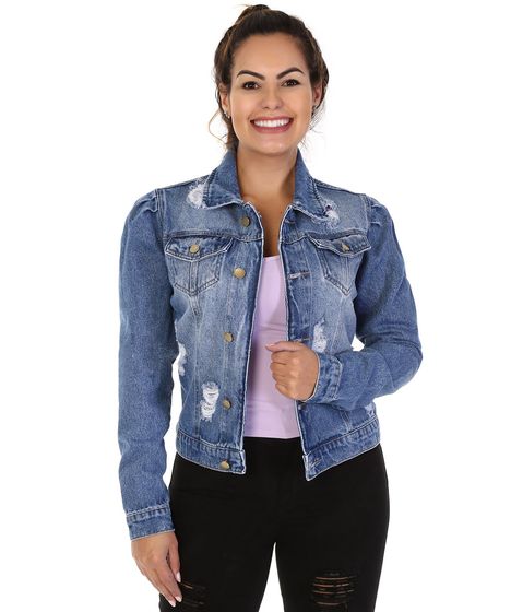 jaqueta jeans cea feminina