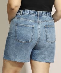 Short-Jeans-Feminino-Plus-Size-Mindset-Cintura-Super-Alta-Destroyed-Marmorizado-com-Barra-a-Fio-Azul-Claro-9975958-Azul_Claro_2