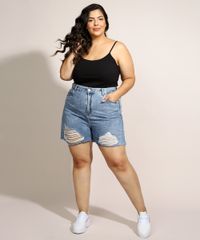 Short-Jeans-Feminino-Plus-Size-Mindset-Cintura-Super-Alta-Destroyed-Marmorizado-com-Barra-a-Fio-Azul-Claro-9975958-Azul_Claro_3