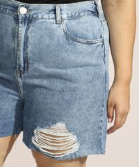 Short-Jeans-Feminino-Plus-Size-Mindset-Cintura-Super-Alta-Destroyed-Marmorizado-com-Barra-a-Fio-Azul-Claro-9975958-Azul_Claro_4