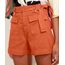 Short-de-Sarja-Feminino-Cintura-Alta-com-Bolsos-Argolas-e-Faixa-Laranja-Escuro-9974795-Laranja_Escuro_1