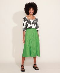 Saia-Feminina-Midi-Com-Recortes-Bolsos-e-Botoes-Cos-com-Elastico-Verde-9974799-Verde_3