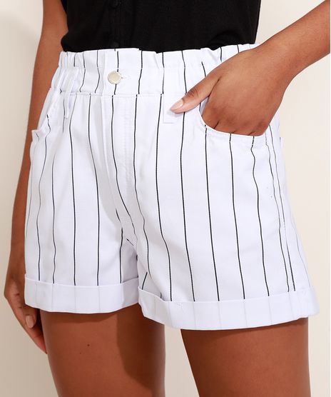 Short-de-Sarja-Feminino-Clochard-Estampado-Listrado-Cintura-Alta-com-Bolsos-Branco-9971149-Branco_1