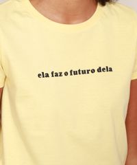 Blusa-Feminina--Ela-faz-o-Futuro-Dela--Manga-Curta-Decote-Redondo-Amarelo-Claro-9968599-Amarelo_Claro_2