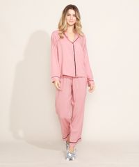 Pijama-Feminino-Camisa-com-Vivo-Contrastante-Manga-Longa-Rose-9966953-Rose_3