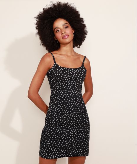 Vestido-de-Sarja-Feminino-Curto-Estampado-Floral-Alcas-Finas-Preto-9967285-Preto_1
