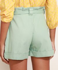 Short-de-Sarja-Feminino-Clochard-Cintura-Alta-com-Bolsos-Verde-Claro-9967160-Verde_Claro_2