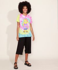 Blusa-Feminina-Os-Simpsons-Lisa-Estampada-Floral-Manga-Curta-Decote-Redondo-Multicor-9968838-Multicor_3