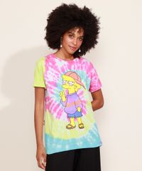Blusa-Feminina-Os-Simpsons-Lisa-Estampada-Floral-Manga-Curta-Decote-Redondo-Multicor-9968838-Multicor_6