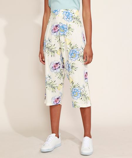 Calca-Feminina-Pantacourt-Estampada-Floral-Cintura-Media-Cos-com-Elastico-Off-White-9968981-Off_White_1