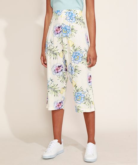 Calca-Feminina-Pantacourt-Estampada-Floral-Cintura-Media-Cos-com-Elastico-Off-White-9968981-Off_White_1
