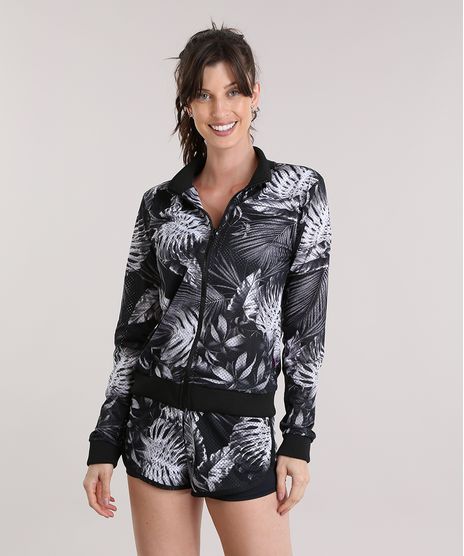 Jaqueta-Bomber-Ace-Estampada-de-Folhagens-Preta-8965545-Preto_1
