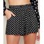 Short-Feminino-Estampado-de-Poa-Cintura-Alta-com-Bolsos-e-Elastico-Preto-9973794-Preto_1