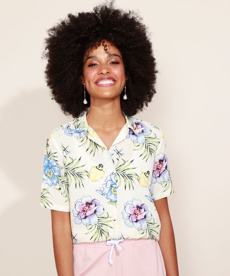 Camisa-Feminina-Estampada-Floral-Manga-Curta-Off-White-9965913-Off_White_1