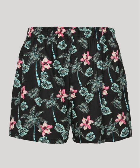 Samba-Cancao-Masculina-Estampada-Floral-e-Coqueiros-Preta-9964089-Preto_1