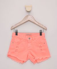 Short-de-Sarja-Infantil-Destroyed-com-Bolsos-Laranja-Neon-9971857-Laranja_Neon_1