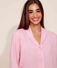 Camisa-de-Pijama-Feminina-com-Vivo-Contrastante-Manga-Longa-Rosa-9954382-Rosa_5